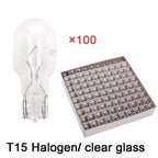 Wholesales 100pcs/lot Warm White T15 W16W Halogen Light 12V 18W Interior Clearance Light Dashboard Automotive Clear Glass