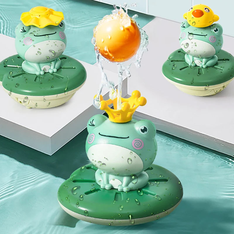 Baby bath toy electric spray water frog sprinkler floating rotating shower toy