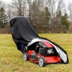 210D Outdoor Lawn Mower Cover Polyester Oxford Cloth Waterproof UV Protection Universal With Drawstring Black