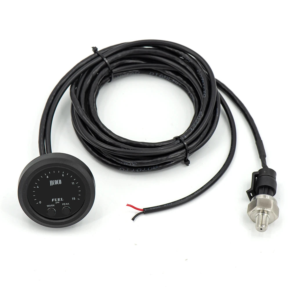 Universal 12v/24v Ultra-thin Electronic fuel pressure gauge with 1/8 npt sensor oil pressure meter red display digital 0-15psi