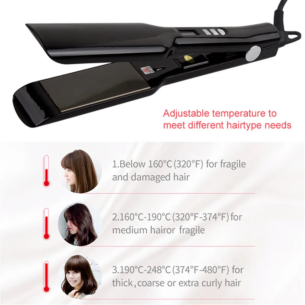 Hair Straightener Titanium Plate Straightening Iron Keratin Treatment Flat Irons 470℉ MCH Fast Heating High Temperature Styler