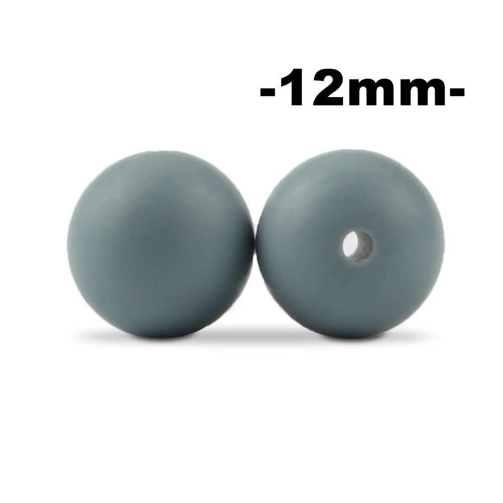 LOFCA 100Pcs/lot 12MM Round Shape Silicone Beads Used in jewelry making Necklace Bracelets Keychain Jewelry accessories