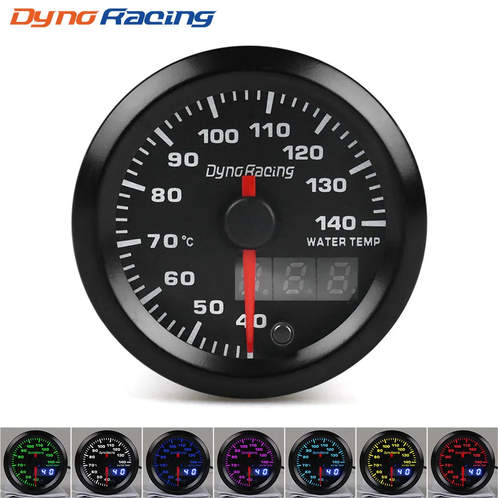 Dynoracing 2" 52mm 7 Colors LED Dual Display Boost Water Oil temp Oil pressure Voltmeter Air fuel Ratio EGT Tachometer Car Gauge