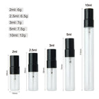 100PCS/Lot 2ml/3ml/5ml/10ml Refillable Perfume Bottle Empty Spray Bottle Atomizer Perfume Bottles