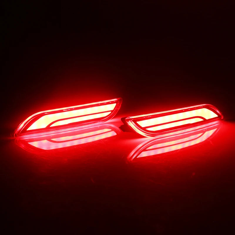 iJDM 3D Optic LED Bumper Reflector Lights For 2018-up Toyota Camry, Function as Tail, Brake Rear Fog Lamps and Turn Signal Light