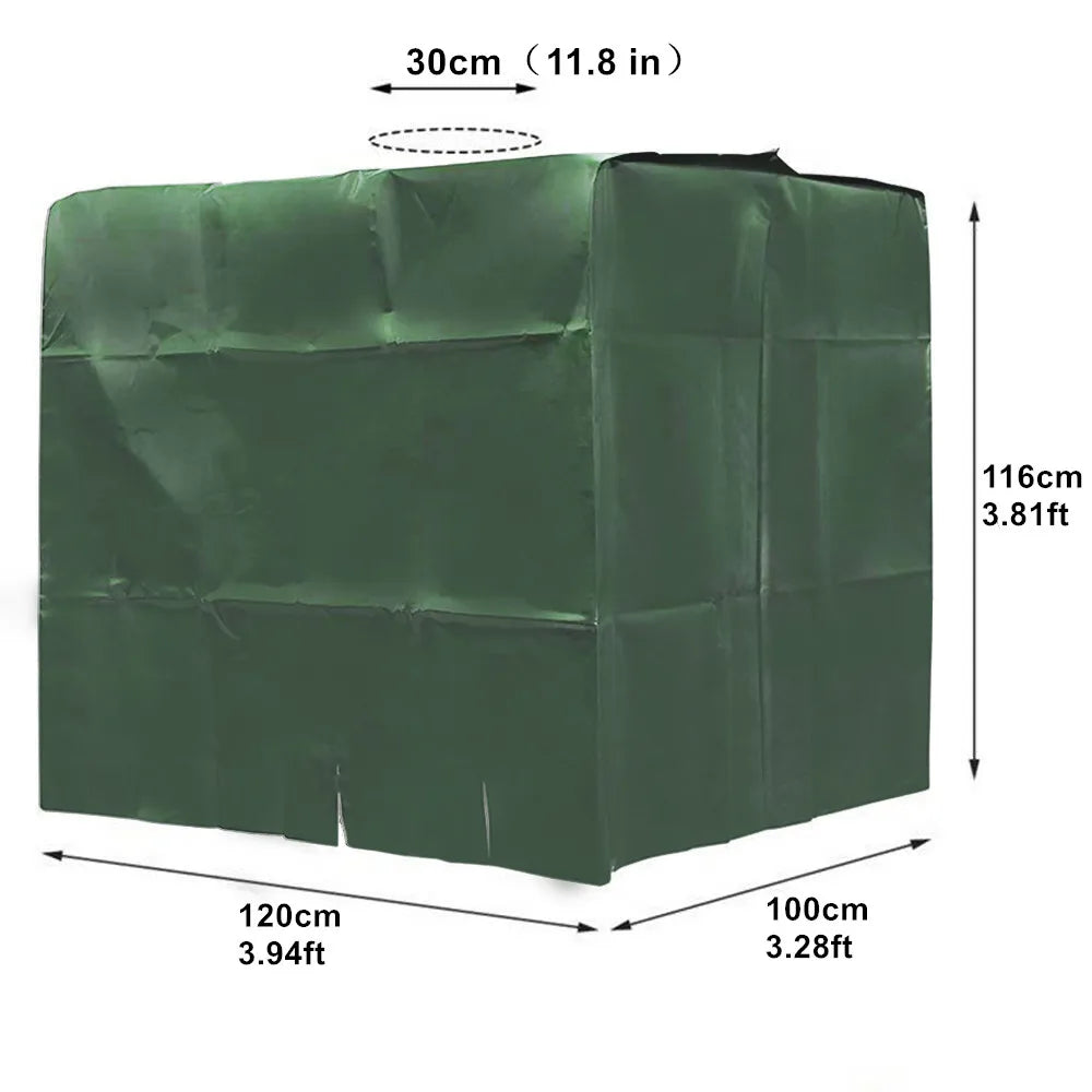 Professional 1000 Liters IBC Water Tank Cover Outdoor Garden Furniture Waterproof Anti-Dust Wind Rain Sun Snow Protection