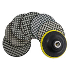 Dry Diamond Polishing Pads 4in 100mm for Granite Marble Stone, 6pcs + M14 Backer Pad