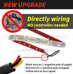 2pcs White Amber Flexible LED Strip LED DRL Daytime Running Light Waterproof Sequential Daylight  RED Brake Turn Signal lights