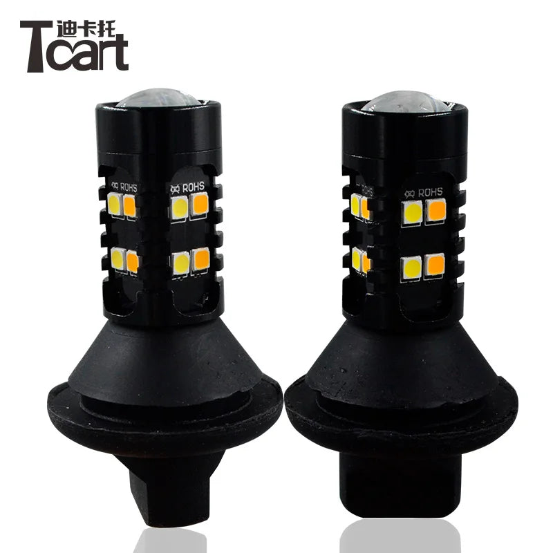 Car led turn bulb accessories 7440 For Mitsubishi Pajero Montero Shogun (V80/ NS) 2Pcs Led drl Daytime Running Light Turn Lights