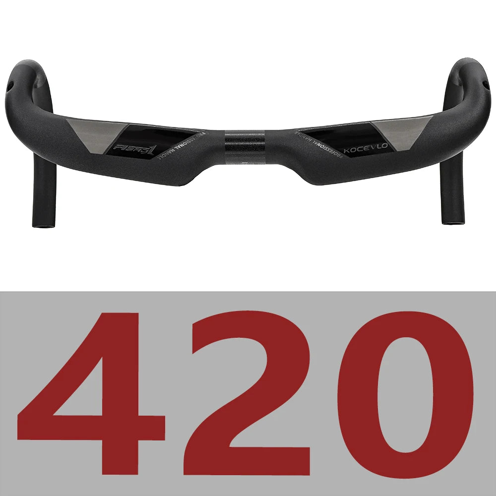 KOCEVLO carbon fiber bicycle handlebar Reduce resistance bent bar strengthen bike parts 380/400/420/440mm inner routing