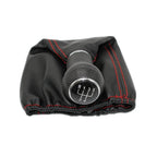 VW Polo Classic 6N/6N2 1996-2001 Gear Shift Knob with Leather Boot 5 Speed Black/Red