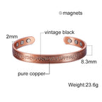 Vinterly Pure Copper Bracelets Men Magnetic Arthritis Relief Adjustable Magnets Cuff Banglse Health Energy Jewelry Women Men