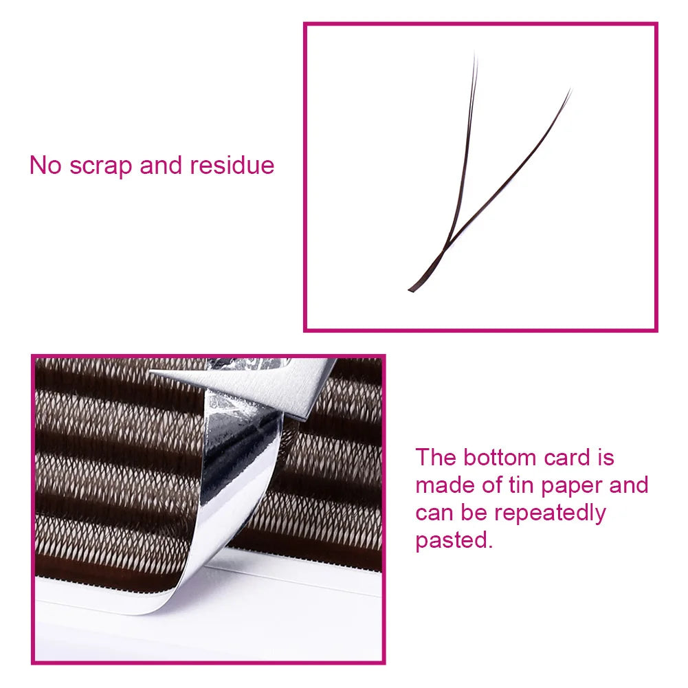 Fadvan YY Shape Premade Fan Eyelash Extensions 10 Cases Black 0.07mm C/D Curl 6-15mm