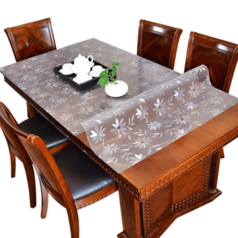Clear PVC Tablecloth Protector 1.0mm Thick Waterproof Oil-Proof Soft Glass Cover