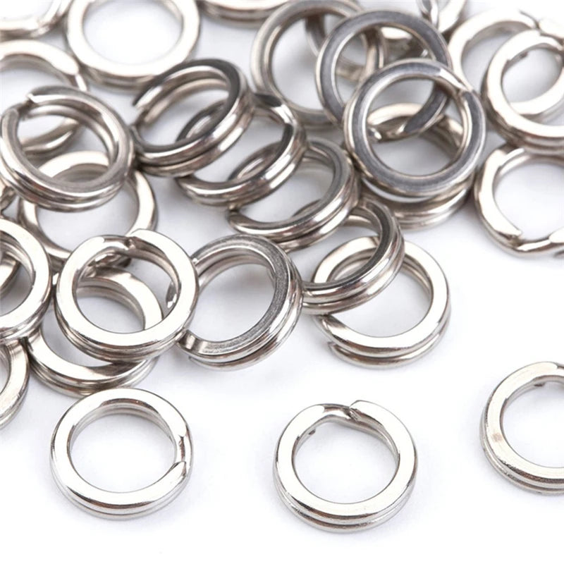 2000pcs/lot Outer diameter 4mm-10mm Stainless Steel Double Ring Flattened Bent Connecter Lure Fishing Tackle Accessories Pesca