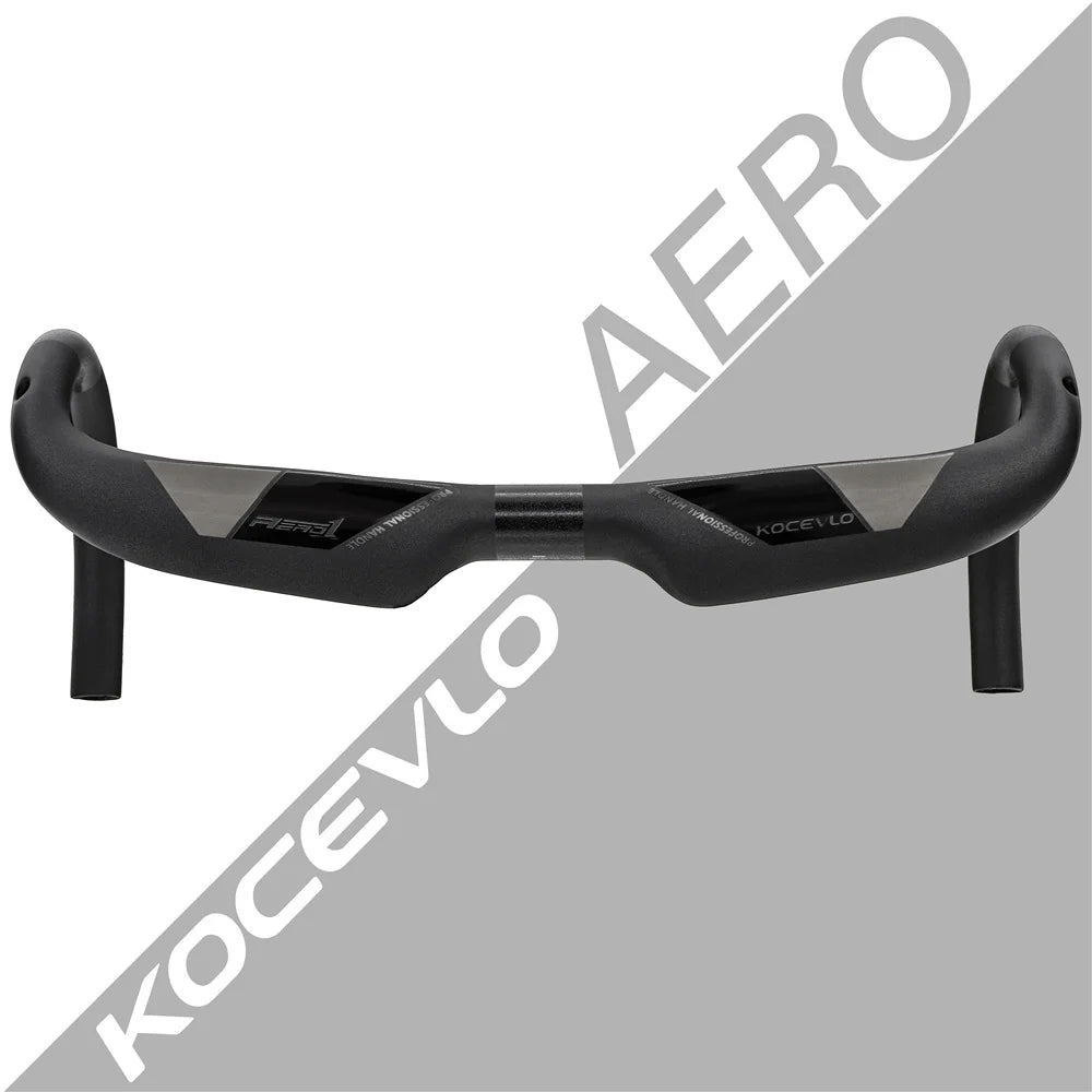 KOCEVLO carbon fiber bicycle handlebar Reduce resistance bent bar strengthen bike parts 380/400/420/440mm inner routing
