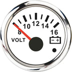 Car Marine Boat Boost Alarm Gauge 2‘’ 52mm Oil pressure Meter Water Level Fuel Temperature 12V 24V Voltmeter Accessories Meter