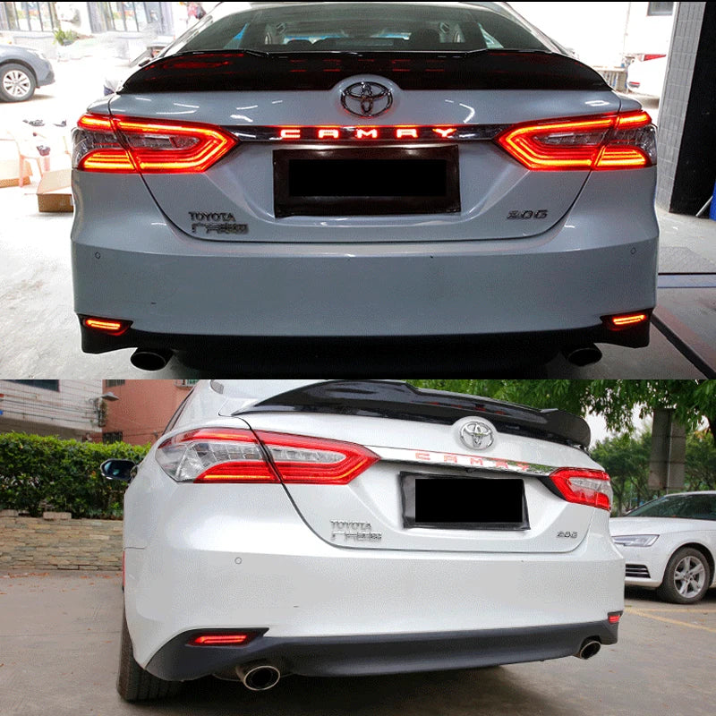 iJDM 3D Optic LED Bumper Reflector Lights For 2018-up Toyota Camry, Function as Tail, Brake Rear Fog Lamps and Turn Signal Light