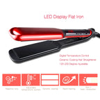 Kemei Professional Hair Straightener Irons LED Display Ceramic Flat Iron Wide Plates Chapinha Para Cabelo Adjustable Temperature