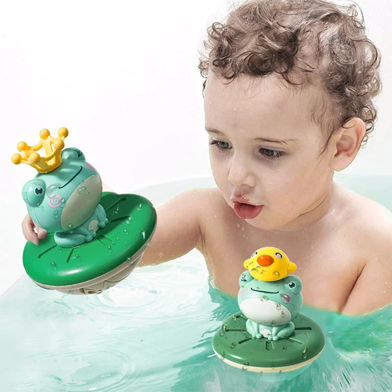 Baby bath toy electric spray water frog sprinkler floating rotating shower toy