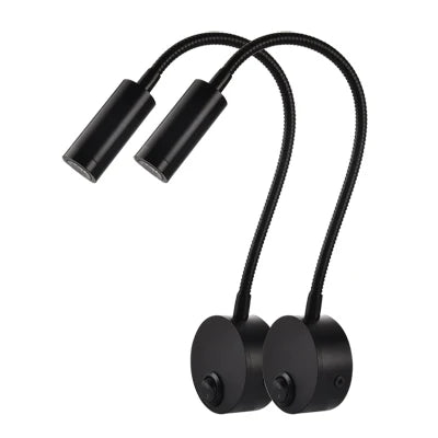 2pcs светильн Hotel Bedside Working Study Reading Wall Lamp sconces 3W Book Lamp Night light fixtures Spot LED EU US Plug Cord