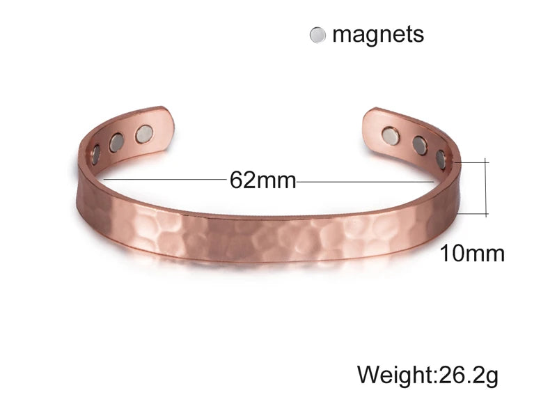 Vinterly Pure Copper Bracelets Men Magnetic Arthritis Relief Adjustable Magnets Cuff Banglse Health Energy Jewelry Women Men