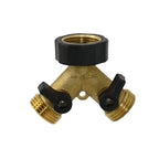 Brass Female 3/4" 2-Way Garden Tap Water Splitter Y Irrigation Valve Female 3/4 Garden Hose Splitter Watering Adjustable 1Pcs
