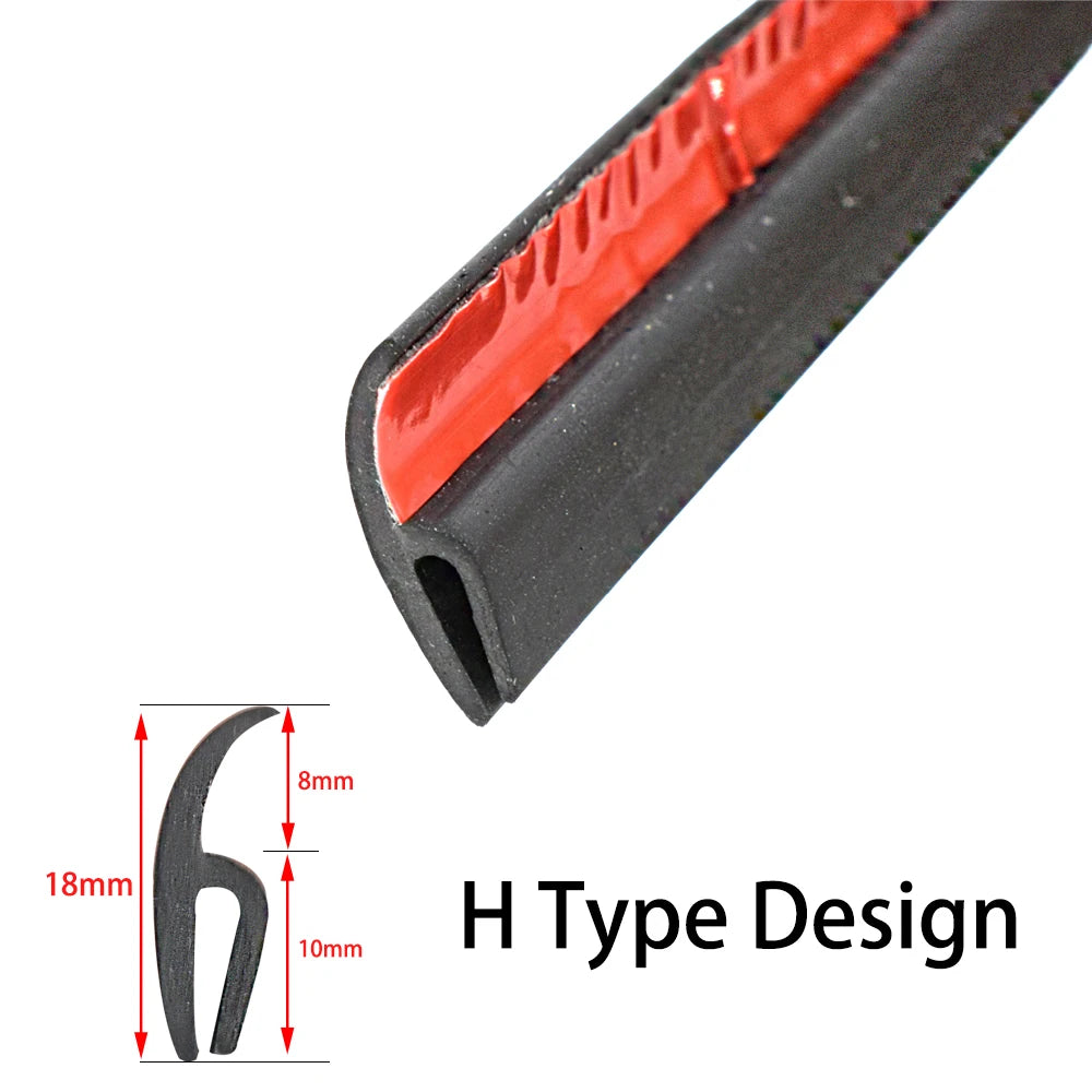 4m H Type Car Rubber Seal Strip Windshield Trim Dustproof For Honda Audi Benz Buick VW Skoda Mazda Ford Toyota BMW E46 E39 M5 X6
