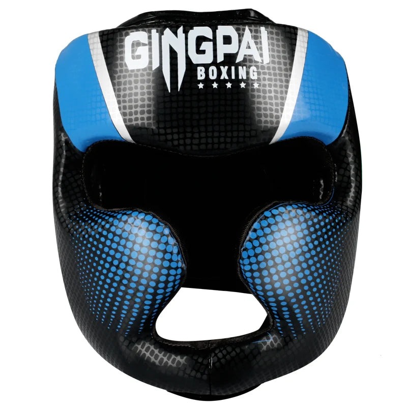 Boxing Headgear Helmet for Kickboxing Muay Thai MMA Sanda Training, Red/Blue/White, S-XL