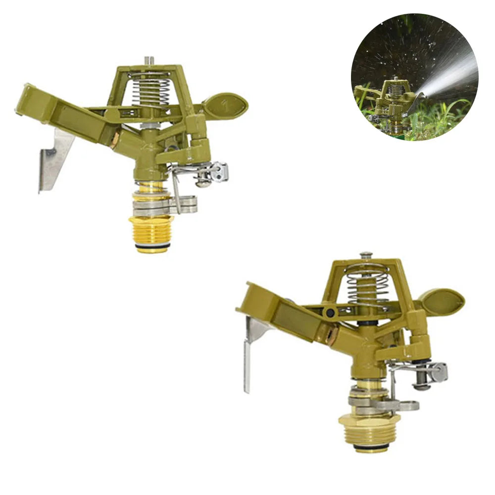 1/2 3/4 inch Metal Pulsating Sprinkler 360 Degree Rocker Arm Rotating Lawn Watering Sprinklers  for Garden Irrigation System 1pc