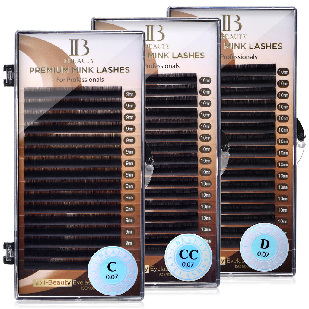 I Beauty Eyelash Extension Premium Real Mink Eyelashes CC SS D Curl ibeauty Volume Lash Origianl IB Lash Korea 7-16mm New