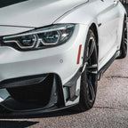 6pcs Carbon Fiber Or Bright Black Car Styling Accessories Front Bumper Side decoration For BMW F80 M3 For BMW F82 M4