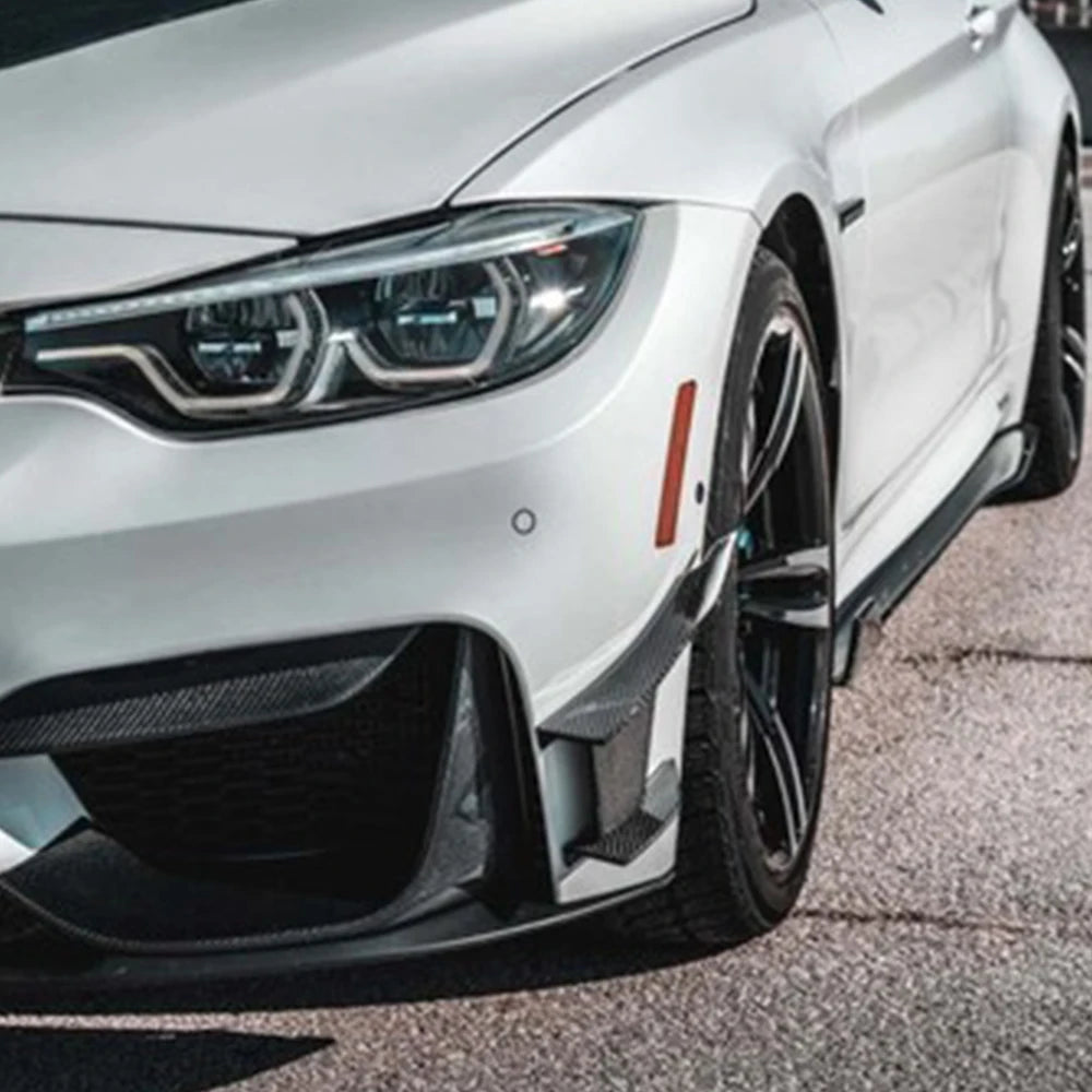6pcs Carbon Fiber Or Bright Black Car Styling Accessories Front Bumper Side decoration For BMW F80 M3 For BMW F82 M4