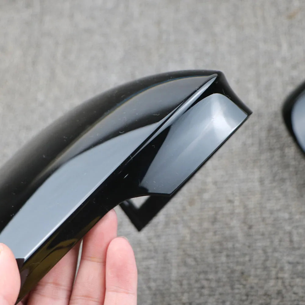 VW Golf 8 MK8 2020 Side Mirror Cover Caps Pair, Black, Blind Spot Assist Compatible