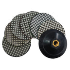 Dry Diamond Polishing Pads 4in 100mm for Granite Marble Stone, 6pcs + M14 Backer Pad