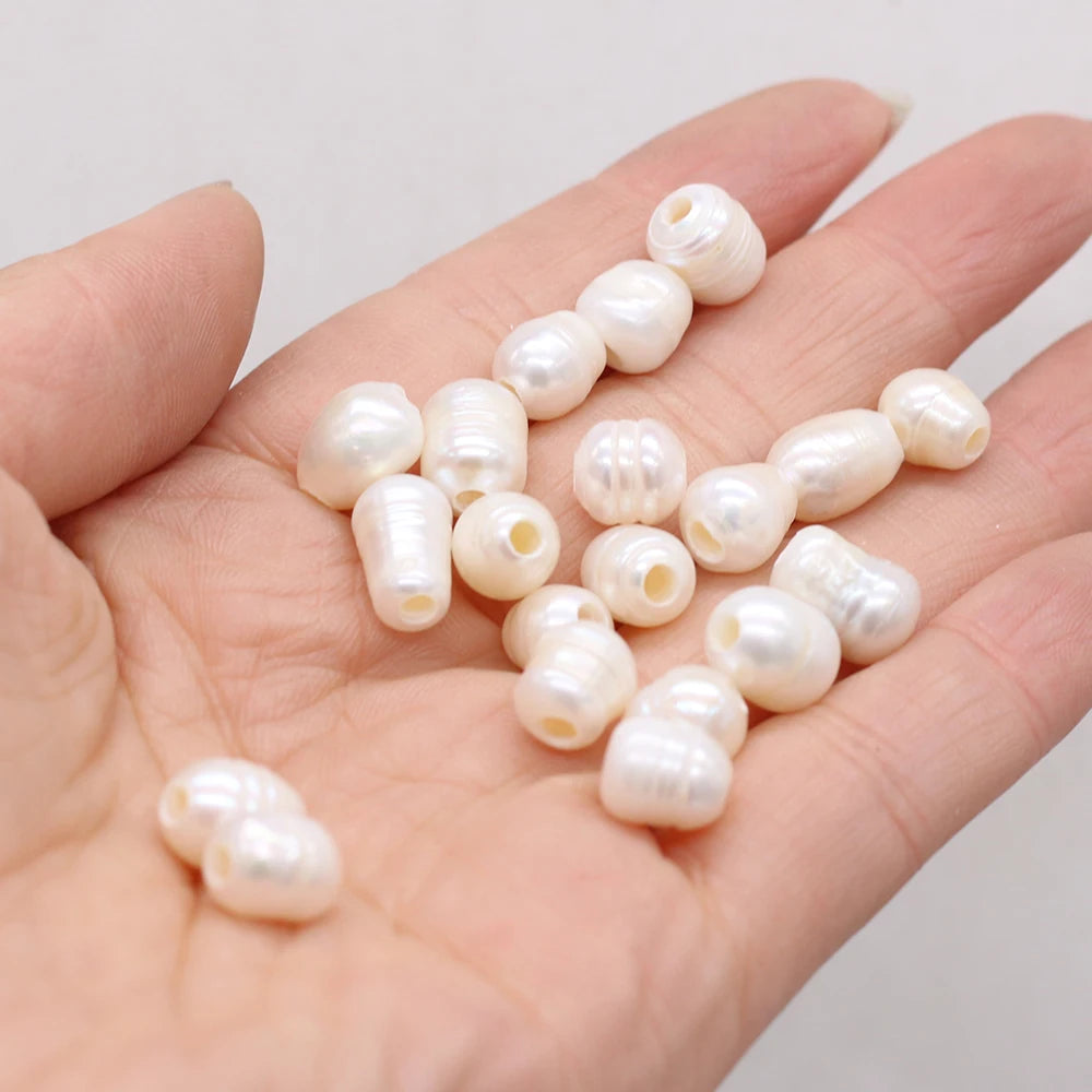 20pcs Natural Freshwater Cultured Pearls Irregular Big Hole Loose Beads for Jewelry Making Charm Necklace Earring Accessories