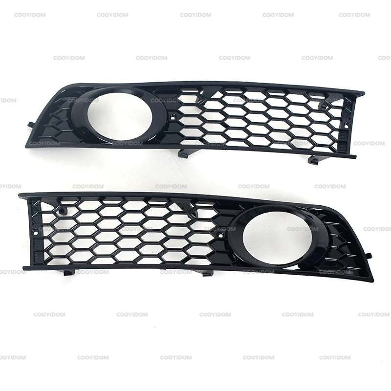PMFC Front Bumper Side Fog Light Grill Mesh Grille Honeycomb Hex For Audi A4 B6 2001 2002 2003 2004 2005 8E0807681 8E0807682