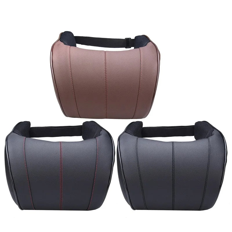 1PCS PU Leather Auto Car Neck Pillow Memory Foam Pillows Neck Rest Seat Headrest Cushion Pad 3 Colors High Quality