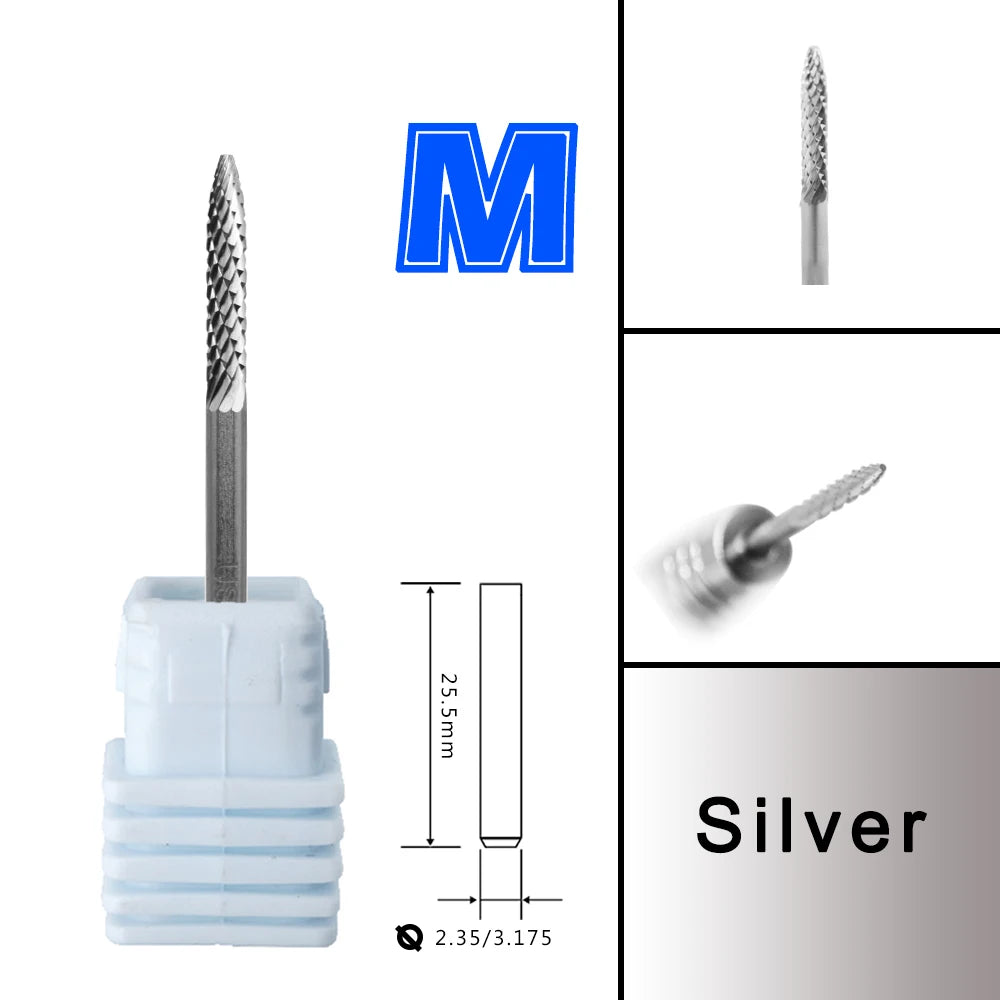 RolinStar Many Sales promotion type Carbide barrel stable shank  Accessories Cutter pedicure nail milling drill bits