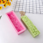 Rectangular Rose Flower Silicone Soap Mold Flexible Toast Loaf Cake Chocolate Fondant Mould Handmade Soaps Making Tool