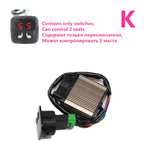 Universal Built-in Car Seat Heater Kit Fit 2 Seats 12V 100W Carbon Fiber Heating Pads with 3 Levels Control Switch System