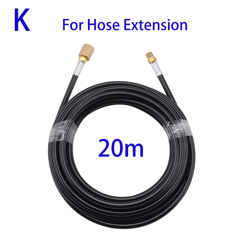 20m Sewer Drain Water Cleaning Hose Sewage Pipe Blockage Clogging hose Cord Nozzle for Karcher Bosch High Pressure Jet Washer