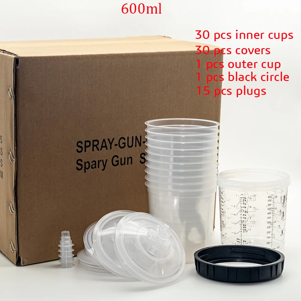 10/20/30/50pcs Bulk Sale Spray Gun Paint Tank Spray Gun Mixing Cup 165/400/600ml Disposable Measuring Cup Type H/O Quick Cup
