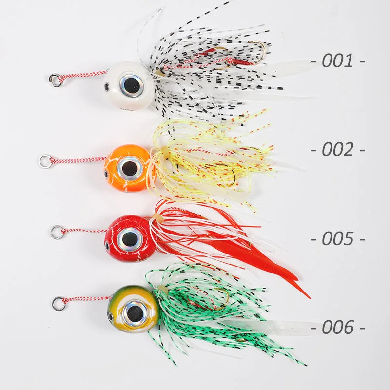 NOEBY Tai Rubber Kabura Jig Lure Set 4pcs Saltwater Snapper Jig Heads 40-120g