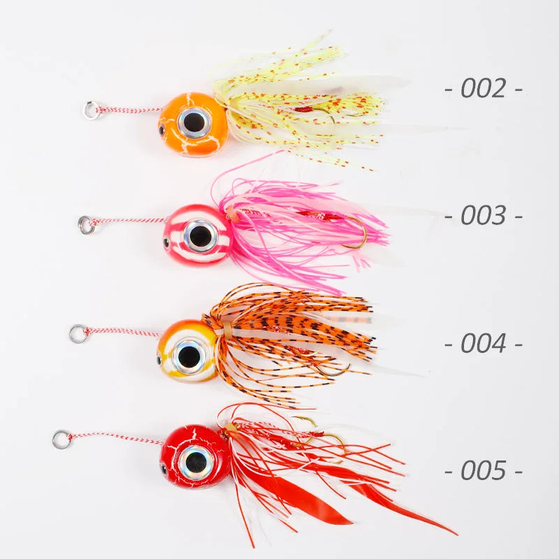 NOEBY Tai Rubber Kabura Jig Lure Set 4pcs Saltwater Snapper Jig Heads 40-120g