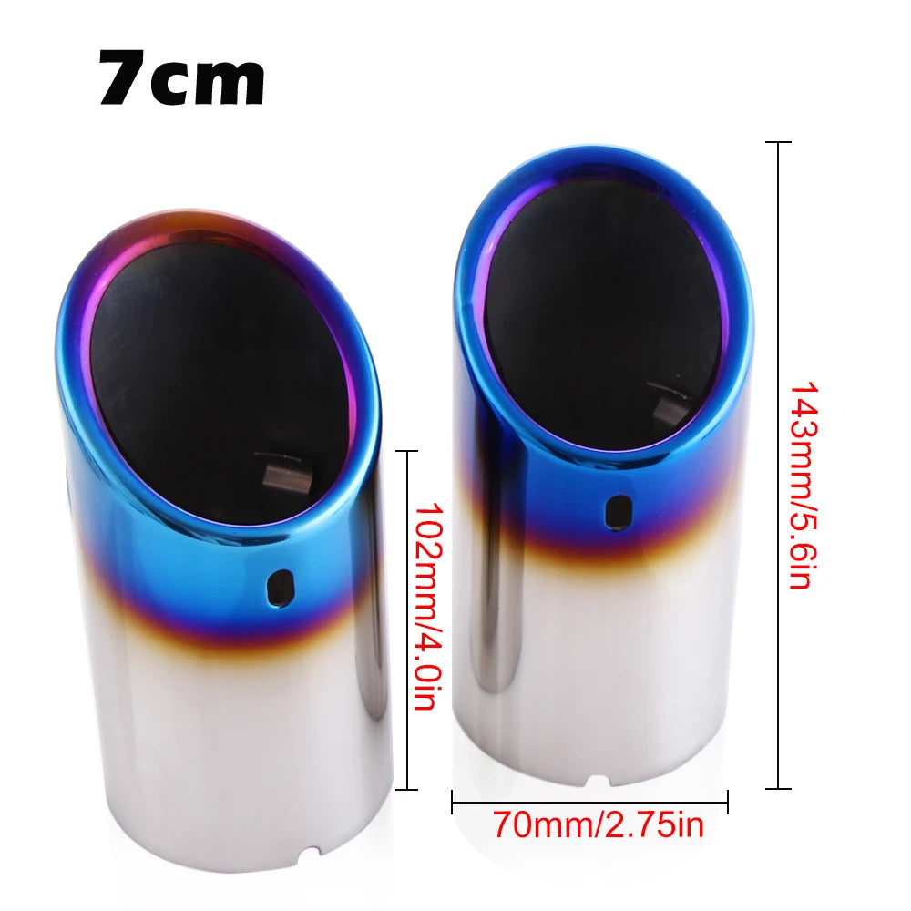 DSYCAR 1pair Chrome Plating Stainless Steel Car Exhaust Muffler Tip Pipes Covers ,universal car accessories