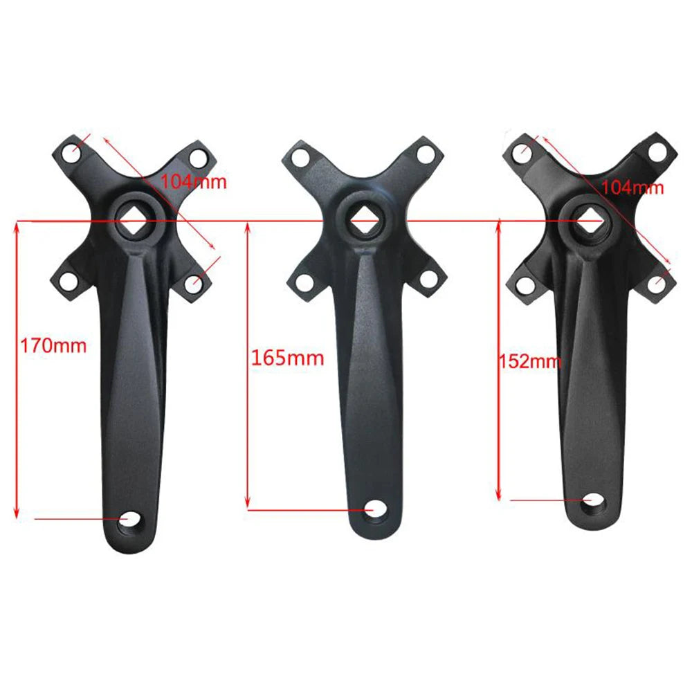 Bicycle crankset square taper single chainring 30T-42T black 152/165/170mm