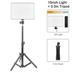 10inch LED Video Light Panel Kit EU Plug 2700K-5700K Photography Lighting With Tripod Arm Stand For Live Stream Video Photo Lamp