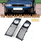 PMFC Front Bumper Side Fog Light Grill Mesh Grille Honeycomb Hex For Audi A4 B6 2001 2002 2003 2004 2005 8E0807681 8E0807682