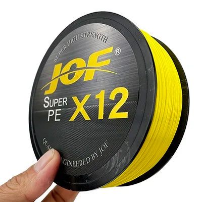 JOF X12 500M 300M Braided Fishing Line 12 Strands MultiColor Multifilament Saltwater PE Line 20 24 35 40 50 65 80LB